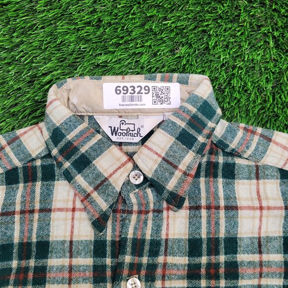 Vintage Woolrich Shadow Plaid Shirt Medium 20x30 Western - Picture 3 of 10